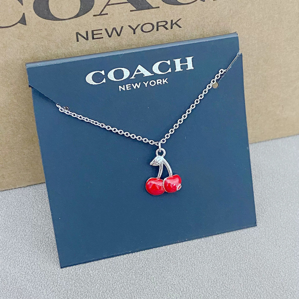 Coach Red Cherry Pendant Necklace Choker
